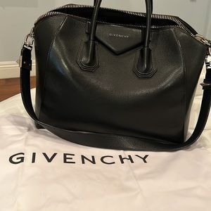 Givenchy black medium Antigona box leather satchel